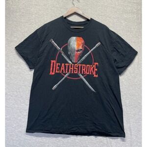 DC Comics Deathstroke T Shirt Mens XL Black Graphic Print Short Sleeve Crew Neck